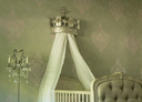 Wall Art by Allyson, Damask Nursery,pink and gray nursery,stenciled damask, decorative painting, hand painted damask
